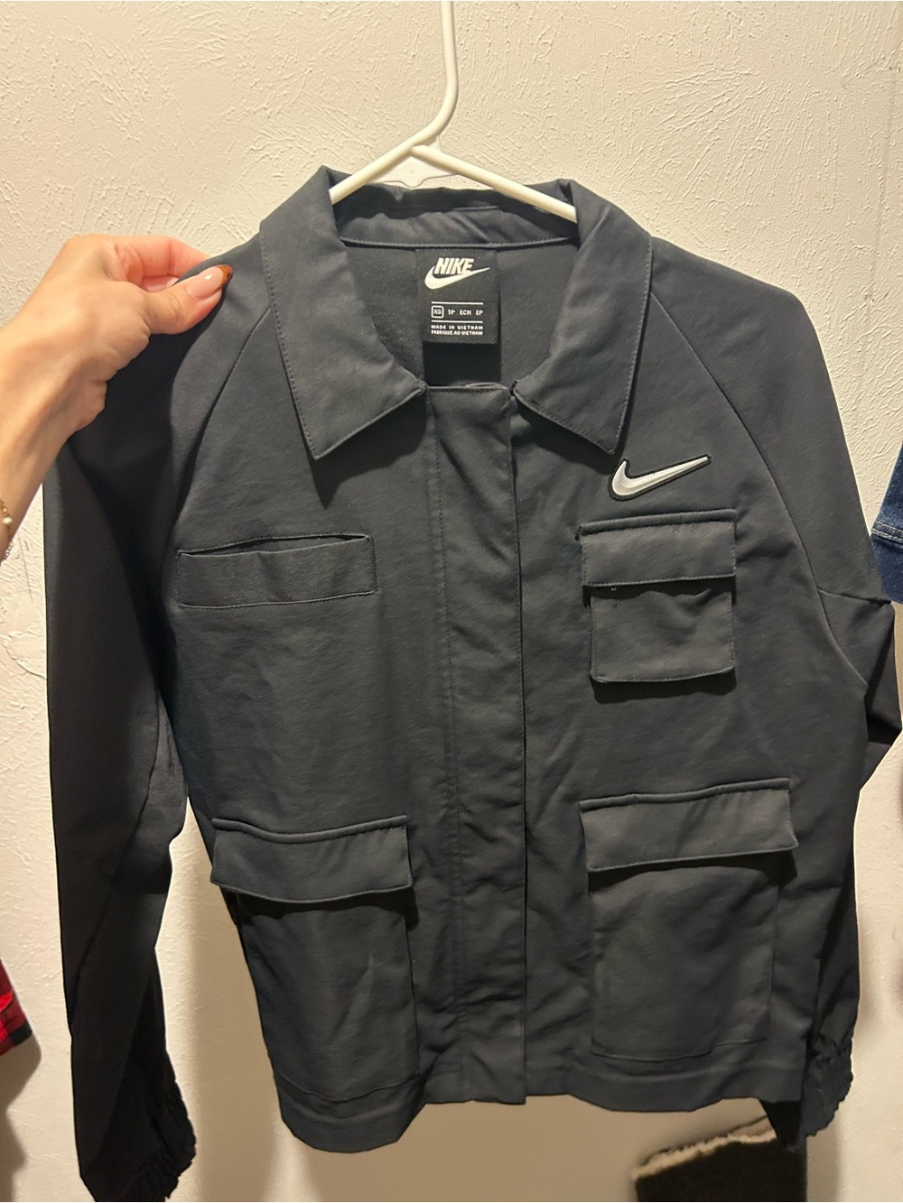 Nike Men's Dark Gray Tactical Field Jacket with Swoosh